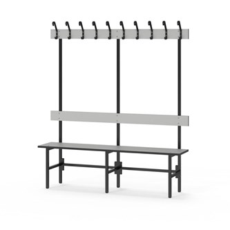 Novis Compact yksipuolinen pukuhuonepenkki 150 cm, musta runko
