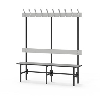 Novis Compact yksipuolinen pukuhuonepenkki 150 cm, musta runko