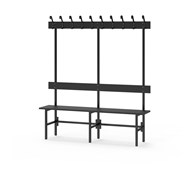 Novis Compact yksipuolinen pukuhuonepenkki 150 cm, musta runko