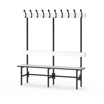 Novis Compact yksipuolinen pukuhuonepenkki 150 cm, musta runko