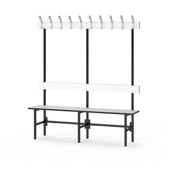 Novis Compact yksipuolinen pukuhuonepenkki 150 cm, musta runko