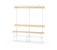 Novis Basic yksipuolinen pukuhuonepenkki 150 cm, valkoinen runko