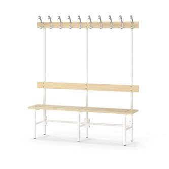 Novis Basic yksipuolinen pukuhuonepenkki 150 cm, valkoinen runko
