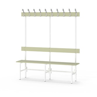 Novis Elite yksipuolinen pukuhuonepenkki 150 cm, valkoinen runko