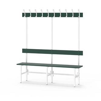 Novis Elite yksipuolinen pukuhuonepenkki 150 cm, valkoinen runko