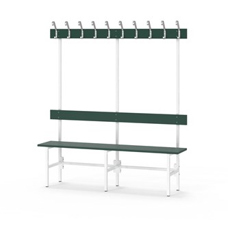 Novis Elite yksipuolinen pukuhuonepenkki 150 cm, valkoinen runko