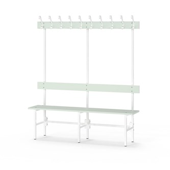 Novis Elite yksipuolinen pukuhuonepenkki 150 cm, valkoinen runko
