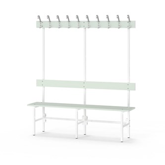 Novis Elite yksipuolinen pukuhuonepenkki 150 cm, valkoinen runko