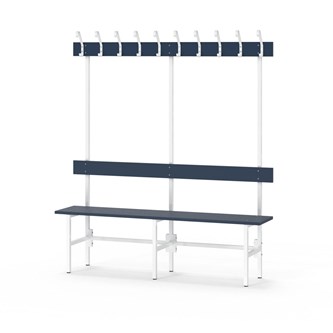 Novis Elite yksipuolinen pukuhuonepenkki 150 cm, valkoinen runko