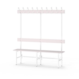 Novis Elite yksipuolinen pukuhuonepenkki 150 cm, valkoinen runko