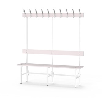 Novis Elite yksipuolinen pukuhuonepenkki 150 cm, valkoinen runko