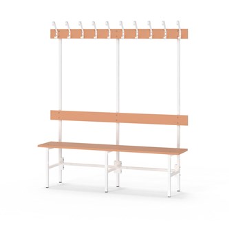 Novis Elite yksipuolinen pukuhuonepenkki 150 cm, valkoinen runko