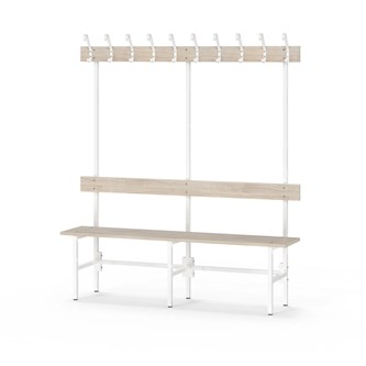 Novis Elite yksipuolinen pukuhuonepenkki 150 cm, valkoinen runko