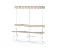 Novis Elite yksipuolinen pukuhuonepenkki 150 cm, valkoinen runko