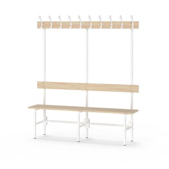 Novis Elite yksipuolinen pukuhuonepenkki 150 cm, valkoinen runko
