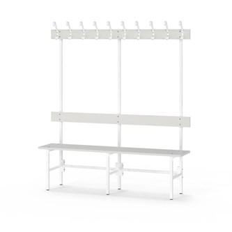 Novis Elite yksipuolinen pukuhuonepenkki 150 cm, valkoinen runko