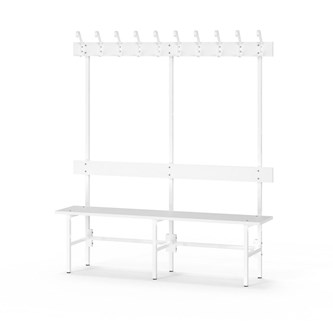 Novis Elite yksipuolinen pukuhuonepenkki 150 cm, valkoinen runko