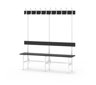 Novis Compact yksipuolinen pukuhuonepenkki 150 cm, valkoinen runko