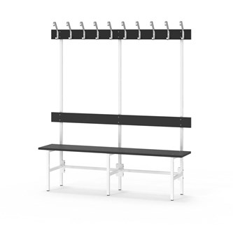 Novis Compact yksipuolinen pukuhuonepenkki 150 cm, valkoinen runko