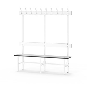 Novis Compact yksipuolinen pukuhuonepenkki 150 cm, valkoinen runko