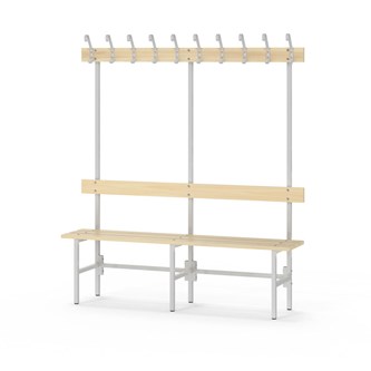 Novis Basic yksipuolinen pukuhuonepenkki 150 cm, vaaleanharmaa runko