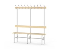 Novis Basic yksipuolinen pukuhuonepenkki 150 cm, vaaleanharmaa runko