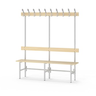 Novis Basic yksipuolinen pukuhuonepenkki 150 cm, vaaleanharmaa runko