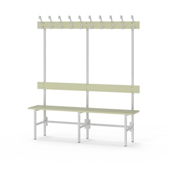 Novis Elite yksipuolinen pukuhuonepenkki 150 cm, vaaleanharmaa runko