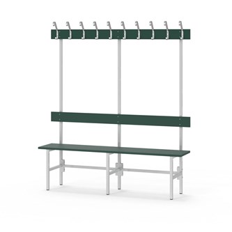 Novis Elite yksipuolinen pukuhuonepenkki 150 cm, vaaleanharmaa runko