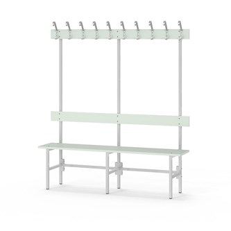 Novis Elite yksipuolinen pukuhuonepenkki 150 cm, vaaleanharmaa runko