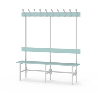 Novis Elite yksipuolinen pukuhuonepenkki 150 cm, vaaleanharmaa runko