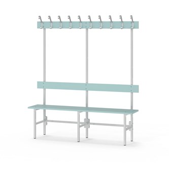 Novis Elite yksipuolinen pukuhuonepenkki 150 cm, vaaleanharmaa runko
