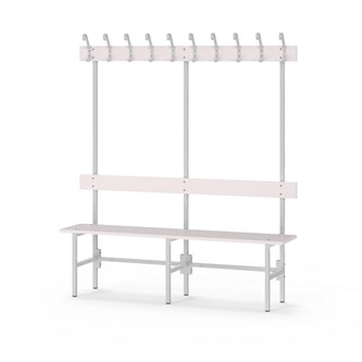 Novis Elite yksipuolinen pukuhuonepenkki 150 cm, vaaleanharmaa runko