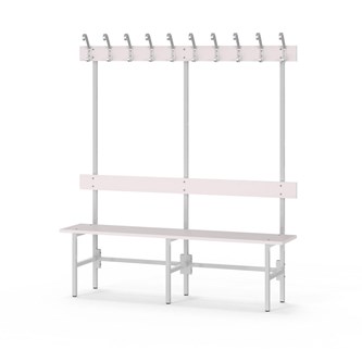 Novis Elite yksipuolinen pukuhuonepenkki 150 cm, vaaleanharmaa runko