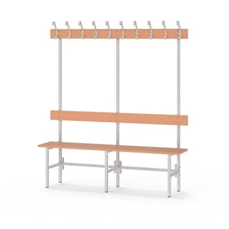 Novis Elite yksipuolinen pukuhuonepenkki 150 cm, vaaleanharmaa runko