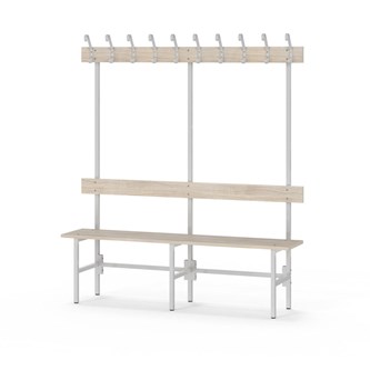 Novis Elite yksipuolinen pukuhuonepenkki 150 cm, vaaleanharmaa runko