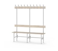 Novis Elite yksipuolinen pukuhuonepenkki 150 cm, vaaleanharmaa runko