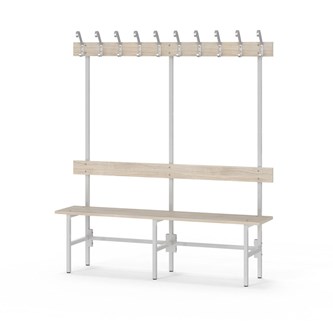 Novis Elite yksipuolinen pukuhuonepenkki 150 cm, vaaleanharmaa runko