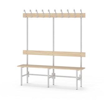Novis Elite yksipuolinen pukuhuonepenkki 150 cm, vaaleanharmaa runko