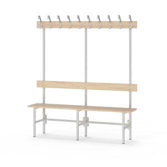 Novis Elite yksipuolinen pukuhuonepenkki 150 cm, vaaleanharmaa runko
