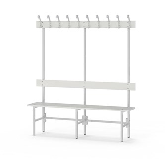 Novis Elite yksipuolinen pukuhuonepenkki 150 cm, vaaleanharmaa runko