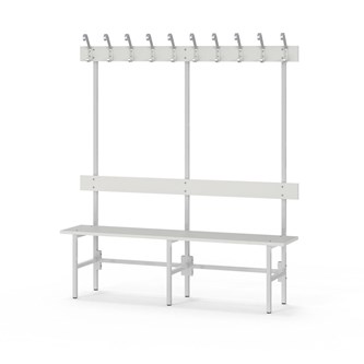Novis Elite yksipuolinen pukuhuonepenkki 150 cm, vaaleanharmaa runko