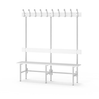 Novis Elite yksipuolinen pukuhuonepenkki 150 cm, vaaleanharmaa runko
