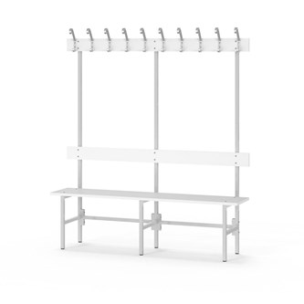 Novis Elite yksipuolinen pukuhuonepenkki 150 cm, vaaleanharmaa runko