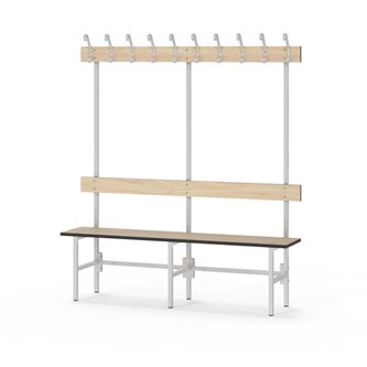 Novis Compact yksipuolinen pukuhuonepenkki 150 cm, vaaleanharmaa runko