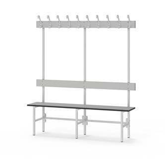 Novis Compact yksipuolinen pukuhuonepenkki 150 cm, vaaleanharmaa runko