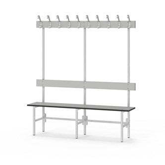 Novis Compact yksipuolinen pukuhuonepenkki 150 cm, vaaleanharmaa runko