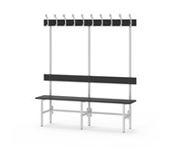 Novis Compact yksipuolinen pukuhuonepenkki 150 cm, vaaleanharmaa runko