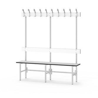 Novis Compact yksipuolinen pukuhuonepenkki 150 cm, vaaleanharmaa runko