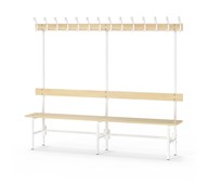 Novis Basic yksipuolinen pukuhuonepenkki 200 cm, valkoinen runko